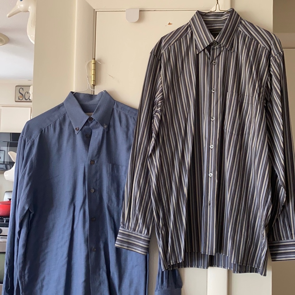 Ermenegildo Zegna dress shirts blue check & stripe